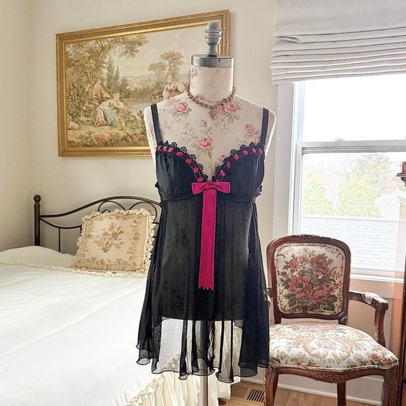 Dresses & Skirts - Y2K black babydoll dress Midnight Grace size‎ 32D